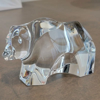 Baccarat Crystal Grizzly Bear Cub 4 ¾” L Figurine Paperweight Signed Flawless - image 1 of 4