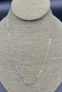 Sterling Silver - JCM JACMEL MAURITIUS 3mm Cable Chain 18" Necklace - 2.2g - Picture 1 of 5