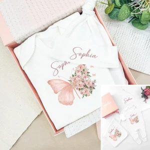 Personalised Floral Butterfly Hamper Clothing Gift Set - Picture 1 of 3
