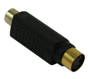 Adaptador S-Video (4 pines) hembra a RCA/hembra compuesta chapado en oro - Imagen 1 de 2