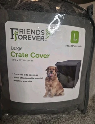 NUEVA Cubierta de Cajón Friends Forever Grande Se Adapta a 42" Alambre Mascota Perro Cajón Perrera Foto 1 de 4