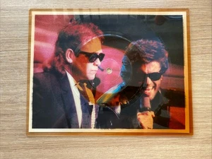 Elton John & George Michael Wrap Her Up 7" Shape Pictured Disc Rectangle UK 1985 - Picture 1 of 6