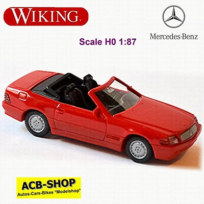 Mercedes Benz 500 Sl Roadster 1989-93 R 129 Signalrot Red 1:87 Wiking 142 01 - Immagine 1 di 2