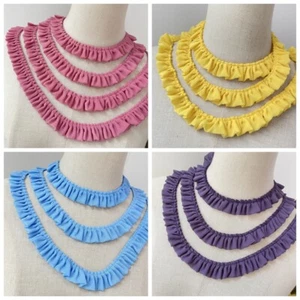 2 Meters 2-Layer Pleated Ruffle Trim Fabric Frill Edge Cuff Dress Sew Craft Chic - Picture 1 of 21