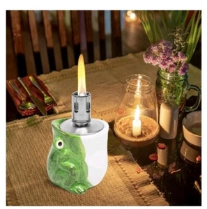 Ceramics Frog Fuel Flame Light Tabletop Torch Lamp Burner New  - Picture 1 of 5