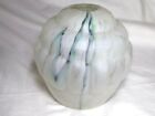 Art Deco 1930s Cream &amp; Green Marbled Finished Glass Lightshade
