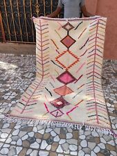 Rustic Wool Beni Ourain Rug | Moroccan Berber Carpet | Vintage Charm