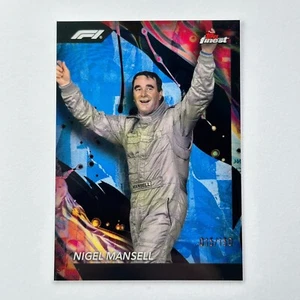 2024 Topps Finest Formula 1 - Uncommon Nigel Mansell #185 Blue Refractor /150 - Picture 1 of 2