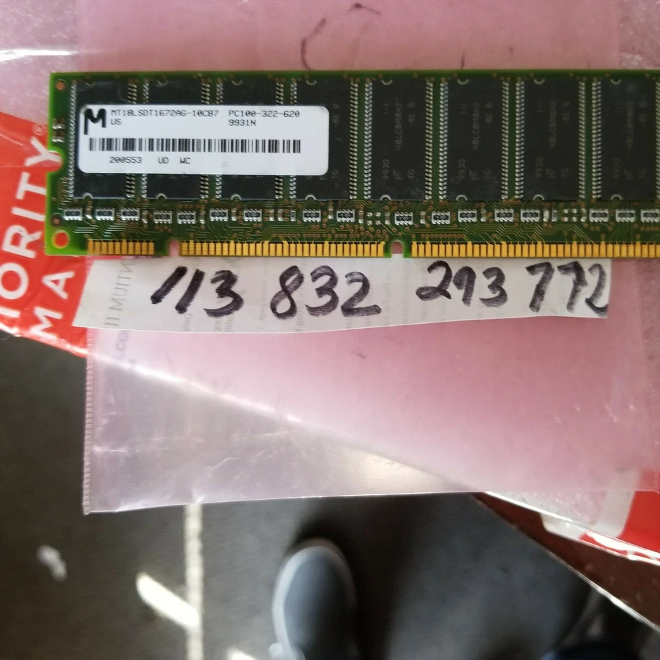 128MB SDR SD SDRAM PC PC100 100 SYNCH 168PIN ECC UBDIMM DUAL RANK  8X8 18CHIPS  - Image 1 of 1