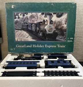 GreatLand Holiday Express Train G Scale Blue New Bright Christmas Complete WORKS - Picture 1 of 23