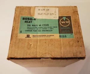 White Rodgers 230V 60 Hz/Cycles Switch Double Pole/Throw Pilot Duty Relay 805G-4 - Picture 1 of 3