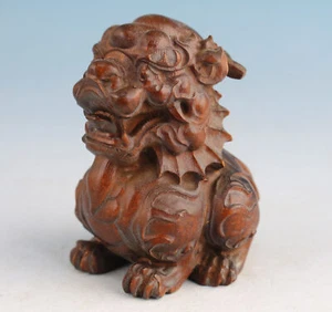 Mini lovely boxwood handmade fortune sheep Figure statue collectable gift art - Picture 1 of 10