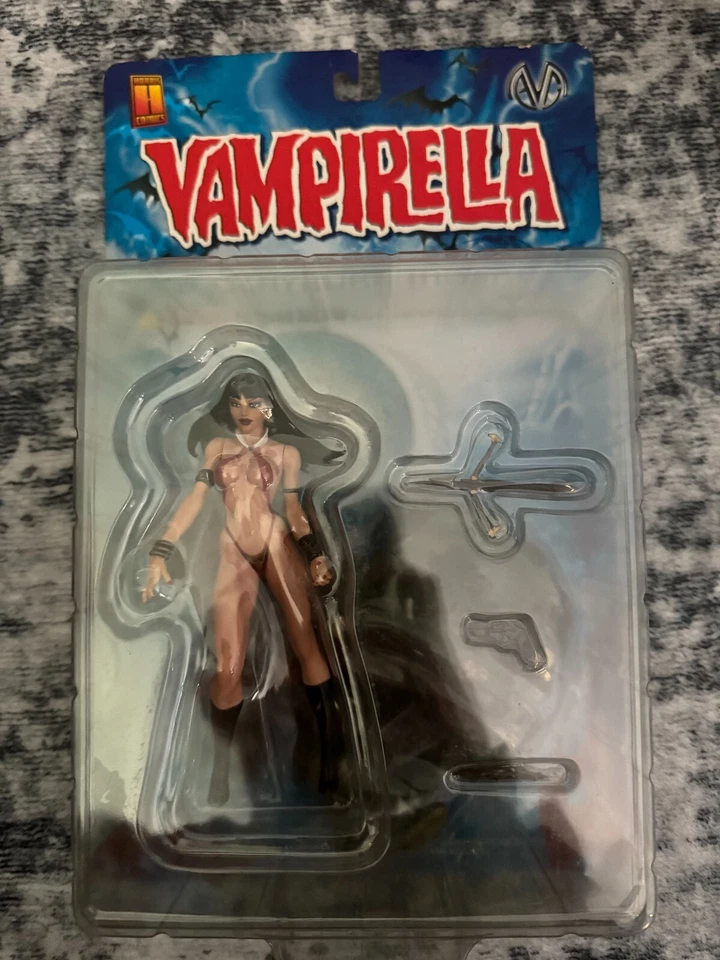 Boneco Vampirella CM001 azul cardback esculpido/Harris - RARO - Imagem 1 de 1