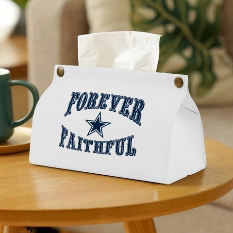 Forever Faithful Dallas Cowboys Fan Tissue Bag PU Material Home Decoration Cover