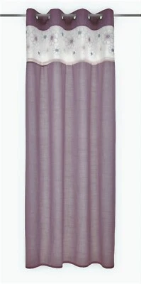 Lila Ösenvorhang Leinenoptik mit Blende  Gardine mit Ösen 240 cm H  Schal Deko - Bild 1 von 2
