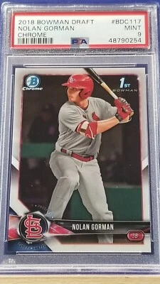 Nolan Gorman - 2018 Bowman Draft Chrome   PSA 9 - Image 1 of 2