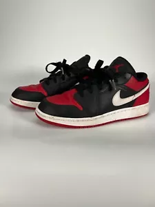Nike Air Jordan 1 Low (GS) Black/Gym Red/White 553560-066 GS Size 6.5 youth US - Picture 1 of 18