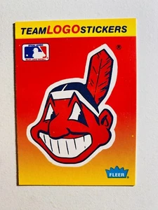 Tarjeta de béisbol Fleer Cleveland Indians Team 1991 pegatina casi nueva MLB - Imagen 1 de 2