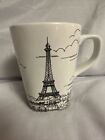 222 Fifth "City Scenes" black and white sketch Eiffel Tower porcelain Coffee Mug
