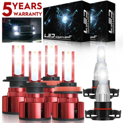 For GMC Acadia 2007 2008 - 2011 2012 6X LED Headlight + Fog Light Bulbs H&L Z4QC Foto 1 de 4