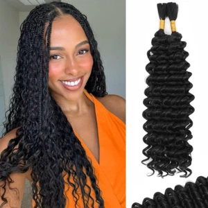 Human Braiding Hair Mix Synthetic Boho Hair for Braiding, 18 Inch Wet and Wavy 2 - Picture 1 of 12