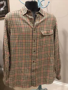 Cremieux Collection mens medium brown plaid soft brown shirt elbow patches Cotto - Picture 1 of 10