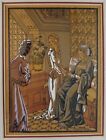 Maurice Berty Illustration-Juliet & Lady Capulet, Watercolor & Ink, 7 ¾” x 5 ¾”