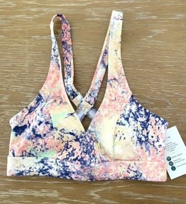 ROXY Bikini Swim Top Size Small Multi Retail $56 - Image 1 of 2