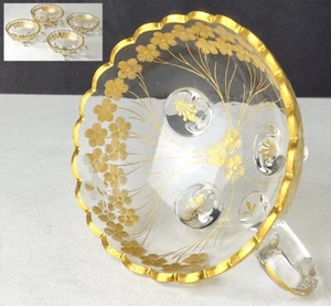 1. von 4. Jugendstil Tasse Glas Gold Handschliff Josephinenhütte um 1920 P849 - Picture 1 of 12