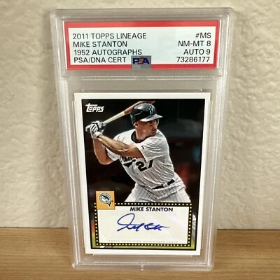 2011 Topps Lineage Mike Stanton ‘52 AUTOGRAPHS AUTO, PSA NM-MT  8 / AUTO 9 RARE! - Image 1 of 3