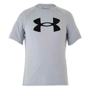 Under Armour Boys Tech Logo Short-Sleeve Tee Size S Grey - Picture 1 of 5