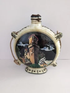 Antique Marmaca Sam Marino Handpainted Decanter /Flask Bottle Wall Hanging - Picture 1 of 8