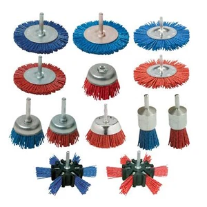24 50 75 100 rotierend Nylon Filament Draht Cup Ende Bohrer Bürste Rad funkenfrei - Bild 1 von 23