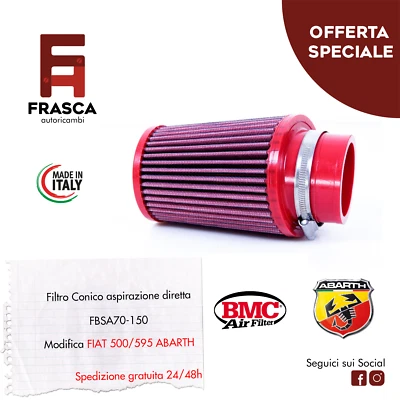 BMC AIR FILTER Filtro Aria Sportivo Conico BMC Aspirazione Diretta Per Modifica ABARTH 500 595