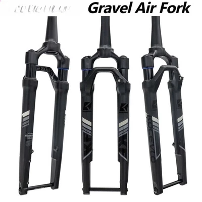 700C Gravel Bike Suspension Front Fork Off-Road Damping Air Pressure Forks - Image 1 of 4