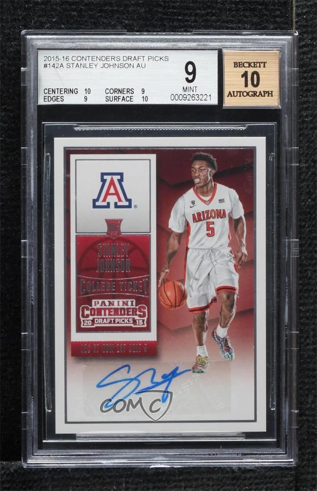 2015 Contenders Draft Picks College Ticket Stanley Johnson BGS 9 Rookie Auto RC - Image 1 of 2