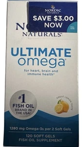 Nordic Naturals Ultimate Omega Lemon 1280mg 120 Softgels ~ Exp 03/2028 New! - Picture 1 of 6