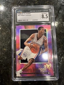 1996-97 Skybox E-X2000 - Allen Iverson #53 (RC) CGC Graded 8.5 NM/Mint+ - Picture 1 of 2