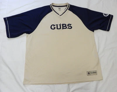 Chicago Cubs Majestic Cooperstown Collection Shirt XL Blue / Biege - Image 1 of 4