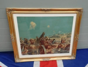 ORNATE BOER WAR FRAMED CHROMOLITHOGRAPH LOSING THE GUNS BATTLE OF COLENSO - Foto 1 di 9