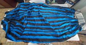 Blue and Black Striped Hammock 58"X74" No Stand or Mounting Brackets - Picture 1 of 4