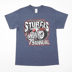 Black Hills Rally Sturgis 2019 79th Mens Medium Blue T Shirt Front Back Graphic - Picture 1 of 7