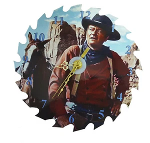 John Wayne 7 1/4" Saw Blade Clock Collector's Item - Picture 1 of 2