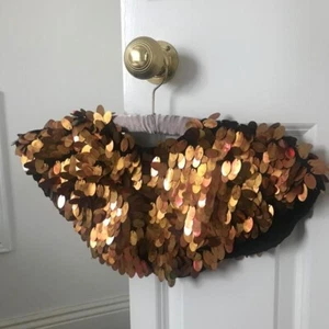 TOPSHOP Rare EMBELLISHED MINI CAPE Bronze SEQUIN COLLAR Festival BNWOT Party - Picture 1 of 5