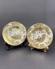 Gorgeous Royal Crown Derby Gold Aves 2 Plate Set Bread Butter Plate PAIR 6 1/4in