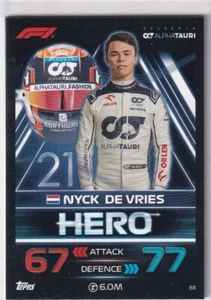 Topps F1 Turbo Attax 2023 Formule 1 Carte Numéro 88 Nyck De Vries Hero - Picture 1 of 1