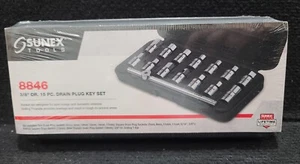 Sunex 15pc 3/8" drive Specialty Drain Plug Socket Key Set w/ T-Handle #8846 - Picture 1 of 1