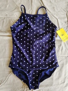 NEW GAP KIDS Girls One Piece Blue White Pokadot Large 10 NWT - Picture 1 of 1