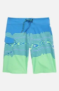 $46 Volcom Kids Boy's Green Vibes Mod Beach Boardshorts Swim Swimwear Size 29 - Picture 1 of 2