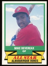1989 CMC Team Issue Albuquerque Dukes MIKE DEVEREAX RC DODGERS